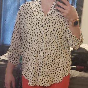 Lush Warren Split Neck Blouse